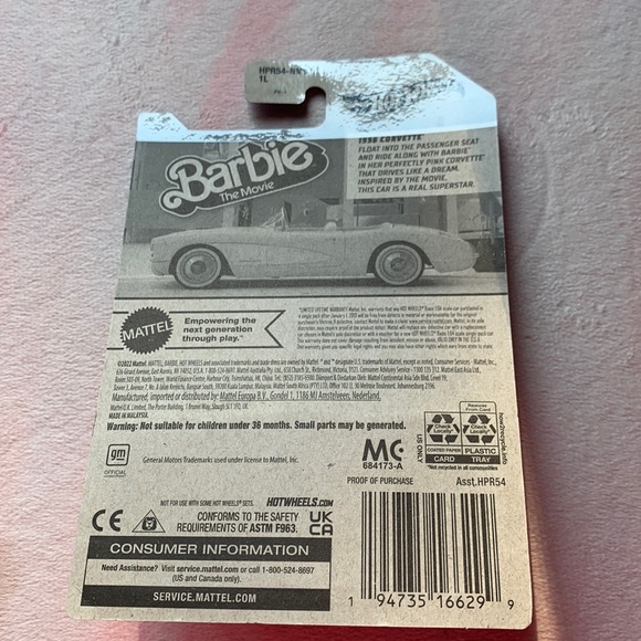 💕 Barbie Movie Corvette Hot Wheels 1956 set of 2 brand new💕 - Picture 4 of 6